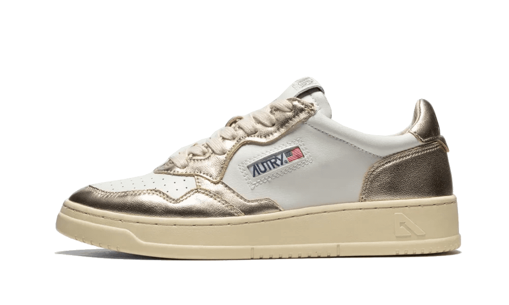 Medalist Low Leather Suede Metallic Gold