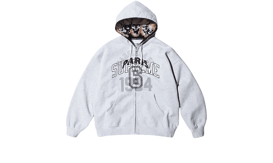 MM6 Maison Margiela Zip Up Hooded Sweatshirt Ash Grey