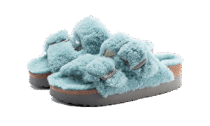 Arizona Big Buckle Shearling Teddy Faded Aqua