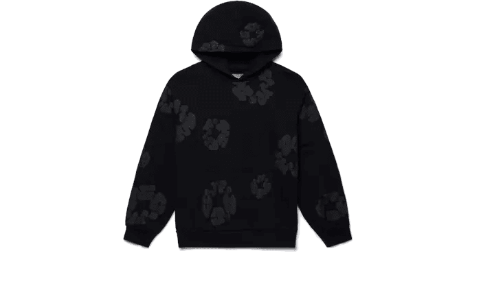 Cotton Wreath Hoodie Black Monochrome
